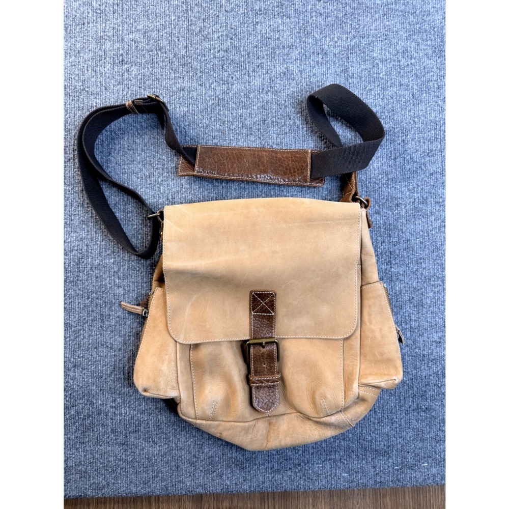 The Territory Ahead Tan Leather Messenger Bag Crossbody Tactical Travel Mens Bag